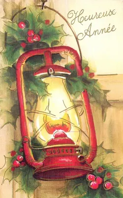 Lanterna de Natal — folhas de hortelã e bagas — STELA CARTES n°1125