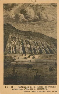 Restauração da fachada do Templo subterrâneo de Hathor em Ipsamboul — Fernand Nathan, Editor, Paris — 462