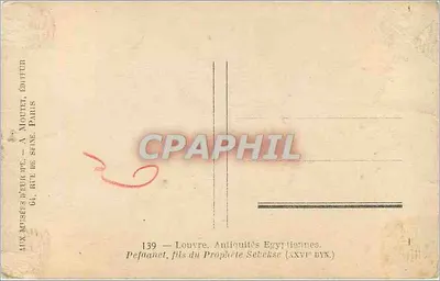Pefanaet, syn Proroka Sébekse — Louvre. Antyki Egipskie — Wydawca Pefanaet, Paryż — Rewers