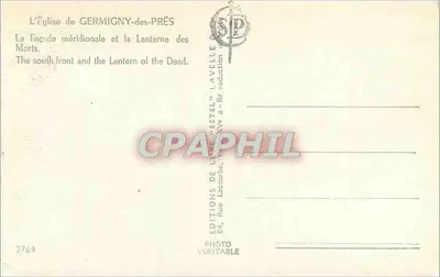 Kościół w Germigny-des-Prés — Kościół bazylikalny na wzór oratoriów w Aix-la-Chapelle — Wydawnictwo Lavelle — Rewers