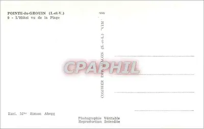 Pointe-du-Grouin (I.-et-V.) — O Hotel visto da Praia — Combiher — Verso