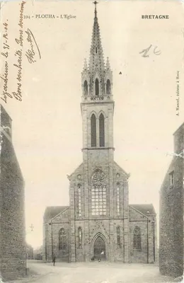 Bilhete postal antigo Plouha - A Igreja