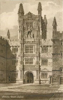 Escolas, Torre, Oxford — vista arquitetônica — editor Palmer & Palmer, Oxford