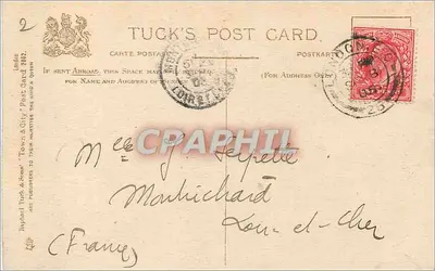 Londres. Grand Hotel, Trafalgar Square — Tuck's Post Card, editor Tuck & Sons — Verso