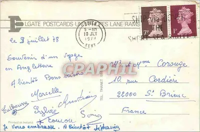 Dover — Przylącz do Anglii — Wydawca: Lgate Postcards, nr ET.4756 — Rewers