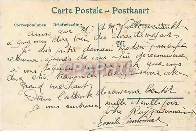 Momignies — Bélgica — O Kiosque e a Prefeitura — Edit. J. Gerday-Lemye — Verso