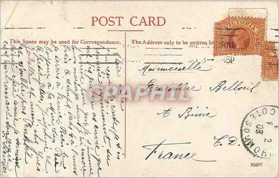 Bilhete postal antigo Little Collins Street Melbourne — Verso