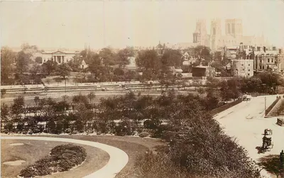 York Minster — vista dos jardins — Photocrom Cheff London