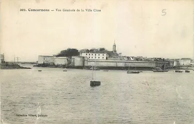 Concarneau — Vista Geral da Cidade Fechada — Coleção Villard, Quimper, n°202