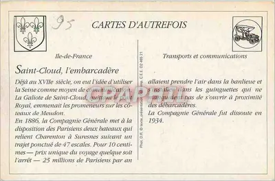 Saint-Cloud — 80 — La Senna y el Muelle — Editor: CARTES D'AUTREFOIS — Reverso