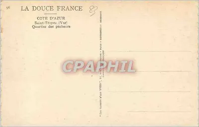 Saint-Tropez — Quartier des pêcheurs — Les Editions d'Art Yvon — Rewers