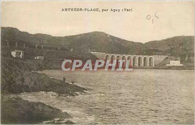 Anthéor-Plage, por Agay (Var) — vista do dique e da costa — editor Agay