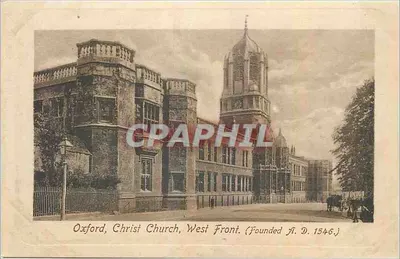 Bilhete postal antigo Oxford Christ Church West Front