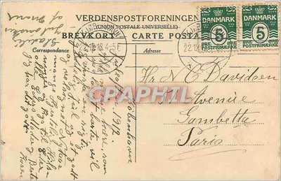 Gnomos e pato nevados — Glædelig Jul! — VERDENSPPOSTFORENINGEN — Verso