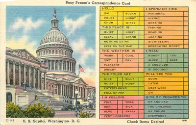 O Capitólio dos Estados Unidos, Washington D.C. — Carta de Correspondência para Pessoas Ocupadas — A CAPSCO PRINTING CO.