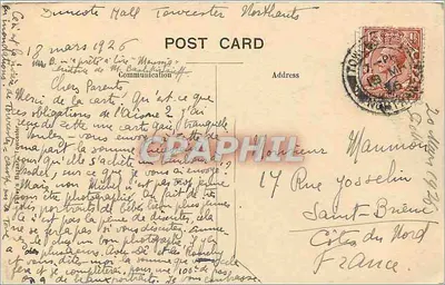 Rio Tove — Towcester — Carte postal antiga — Verso