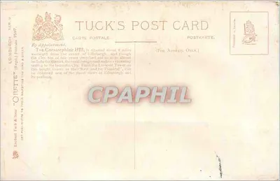 Edimburgo visto da Corstorphine Hill — vista pintada — Tuck's Post Card série 7507 — Verso