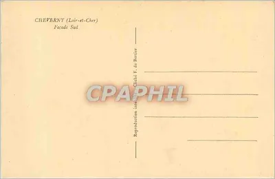 Zamek Cheverny — Front południowy — Fotografia F. de Bertier — Rewers