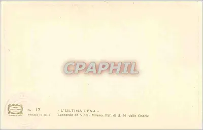 L'Ultima Cena — riproduzione della pittura di Leonardo da Vinci — edita da S. M. delle Grazie, Milano — Verso