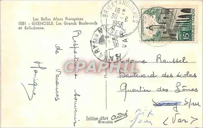 Grenoble — Wielkie Bulwary i Belledonne — Wydawnictwo Art André — Rewers