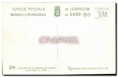 Exposição Universal de Gand - 1913. A Cour d'Honneur — editor STAR, n° 45 — Verso