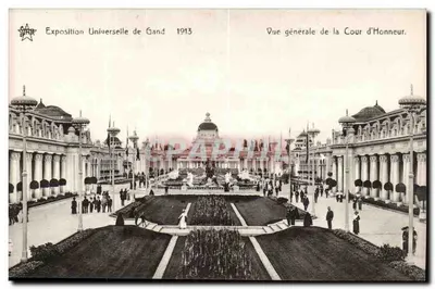 Exposição Universal de Gand 1913 — Vista geral da Cour d'Honneur — Editor STAR