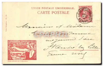 Exposição Universal de Liège 1905 — O Ponte sobre a Ourthe — Nelle, Bruxelas, No. 44 — Verso