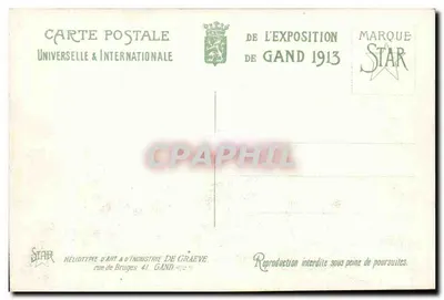 Exposição Universal de Gand - 1913 — A Praça de Honra - A Seção Inglesa — editor STAR, n°14 — Verso