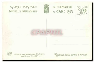 Palais de l'Agriculture et de l'Horticulture française — Exposition Universelle de Gand 1913 — éditeur STAR — Verso