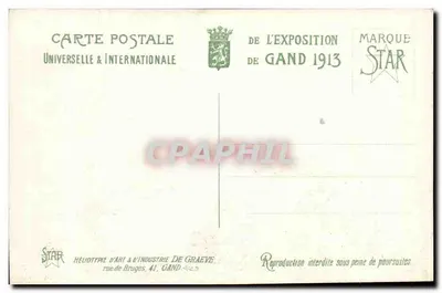Exposição Universal de Gand - 1913 — Os Bassins e a Fonte Monumental — editor STAR — Verso
