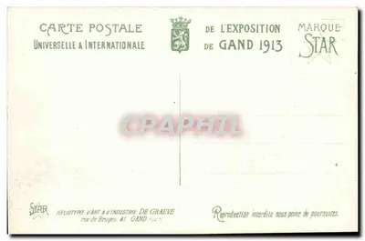 Exposição Universal de Gand - 1913 — O Palácio do Canadá — editor STAR — Verso