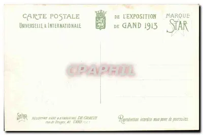 Exposition Universelle de Gand - 1913. Le Restaurant Allemand — Das Deutsche Haus, éditeur STAR, n° 36 — Verso