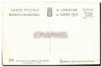 Exposição Universal de Gand - 1913 — Panorama — Editor STAR — Verso