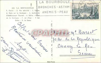 La Bourboule — vista panorâmica e locais — Réal-Photo — Verso