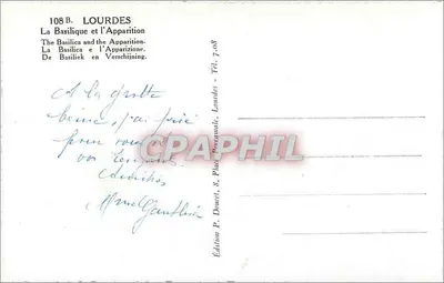 Lourdes — Objawienie Najświętszej Maryi Panny — Wydawnictwo P. Donnet, Lourdes — Rewers