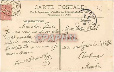 Rouen — Tramwaje Rouen do Bon-Secours i Mesnil-Esnard. — Na Mostku Kamiennym. Widok Portu i Wybrzeża Świętej Katarzyny. — Rewers