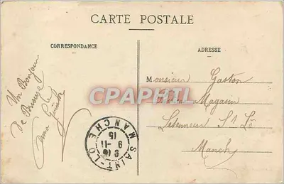 Bilhete postal antigo Environs de Briouze Château des Tourailles — Verso