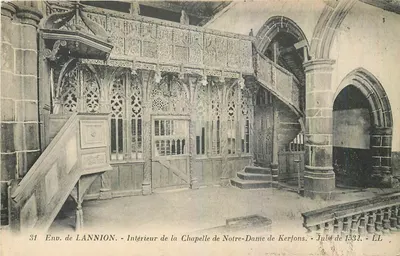 Interior da Capela de Nossa Senhora de Kerfons — Jubé de 1532 — Env. de LANNION