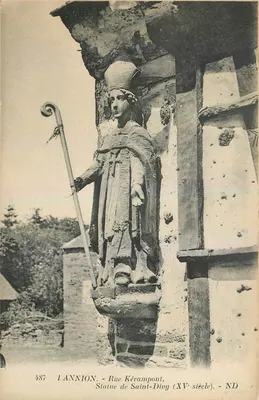 Lannion - Rue Kérampont, Estátua de São Divy (século XV) - ND