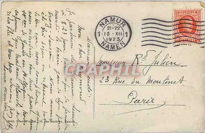 Namur — Castelo dos Condes — Edit. Hoen Wulot, Namur — Verso