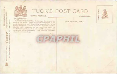 Edynburg z Ribs Samsona — widok panoramiczny — Tuck's Post Card, seria 7577 — Rewers