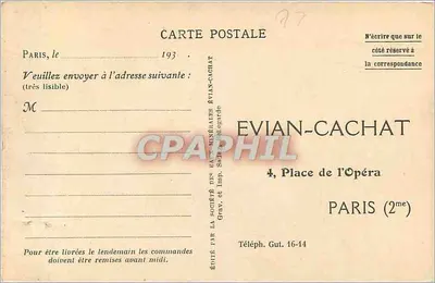 Evian-les-Bains — A praia elegante e esportiva — Editor Évian-Cachat — Verso