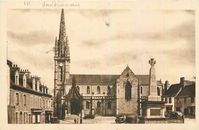 Landivisiau (Finistère) — A Praça da Igreja — J. Nozais, editor, Nantes