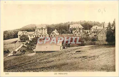 Les Trois-Épis — vista panorâmica dos edifícios e do paisagem — editor Braun & Cie, Hinterrieth