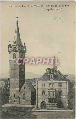Obernai — Hotel-de-Ville e torre da capela (Kapellenturm)