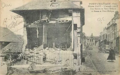 PONT-L'ÉVÊQUE (Oise) — Destruição após os combates de março de 1917 — Sédition Photographique de l'Armée, n° 596