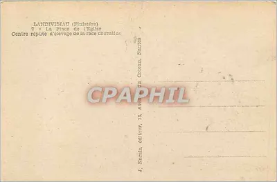 Llandivisau (Finistère) — A Praça da Igreja — editor Nozals, Nantes — Verso