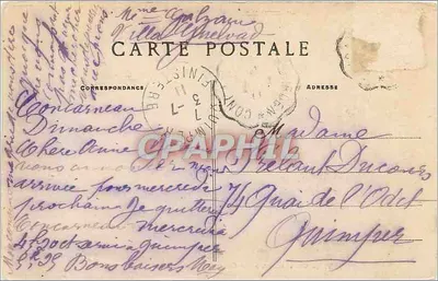 Concarneau — O Castelo de Kériolet — O Corpo de Guarda — Coleção Villard - Quimper — Verso