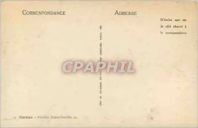 Carnac - Fontanna św. Cornélie — wydawca Carnac i Neubergin, n°15 — Rewers