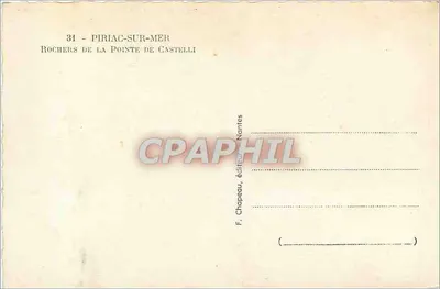 Rochas da Ponta de Castelli — Piriac-sur-Mer — F. Chapeau, editor Nantes — Verso